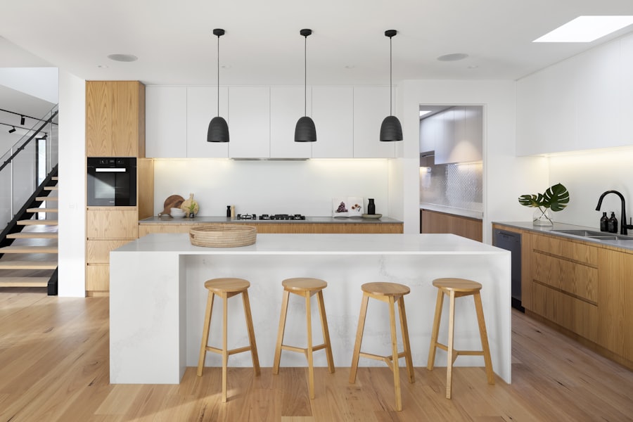 A fitted kitchen